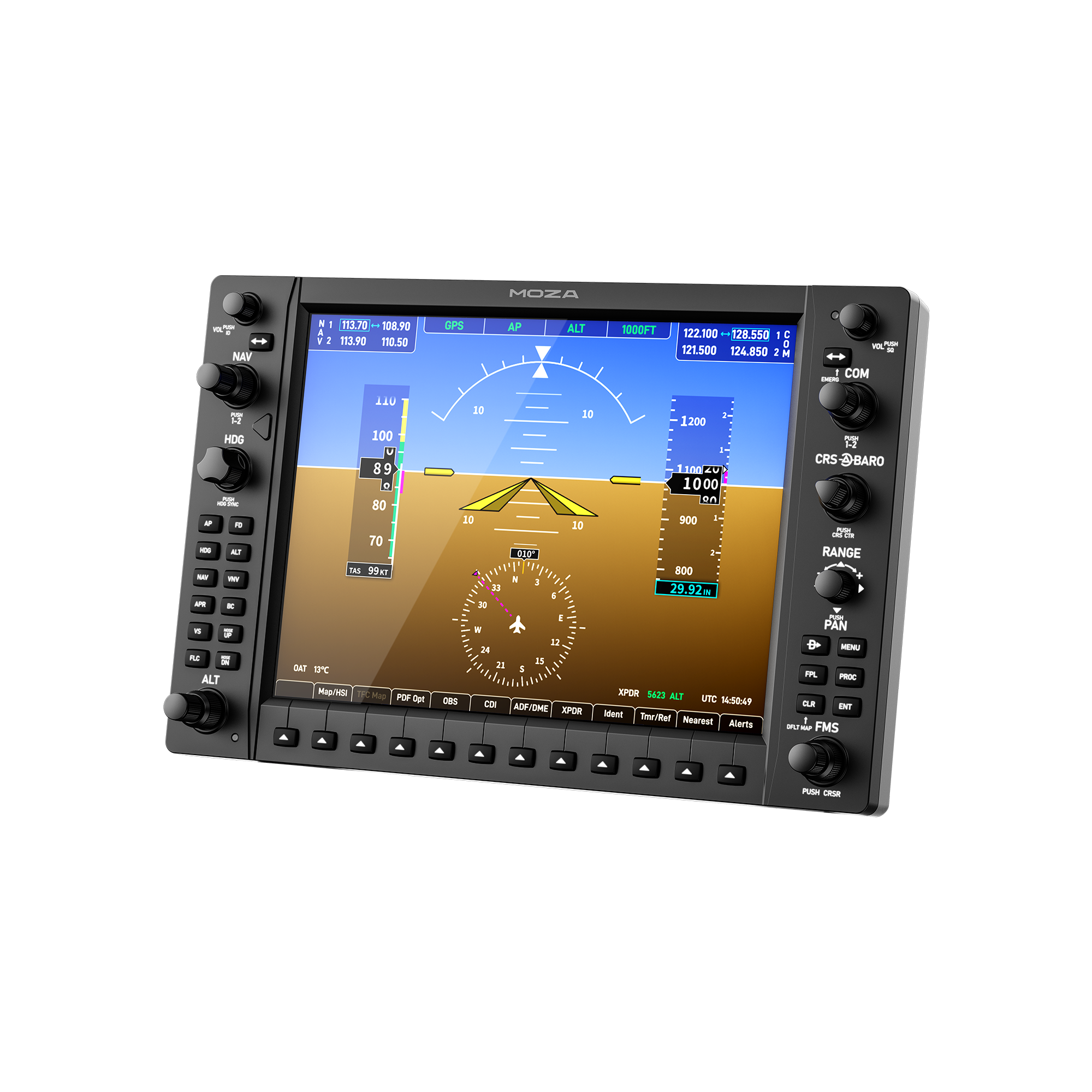 Official MOZA MGX1000 10.4 inch glass cockpit panel front product photo