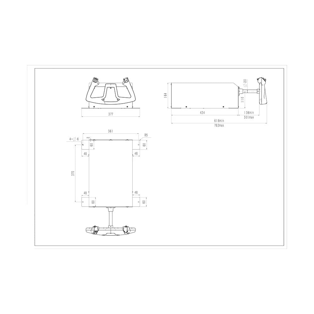 Official FliteSim CLS-60 mounting dimensions diagram