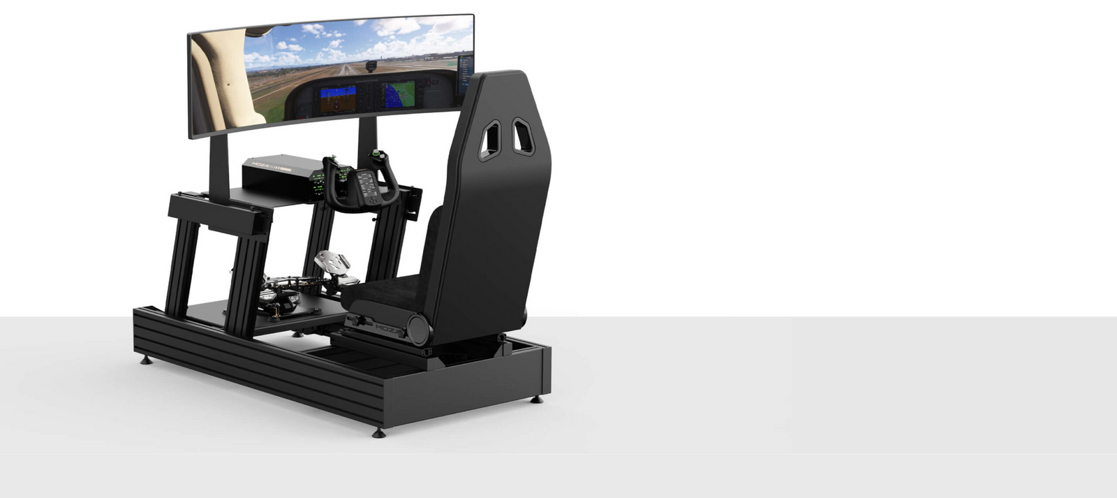 Official close product view of the MOZA AY210 force-feedback base