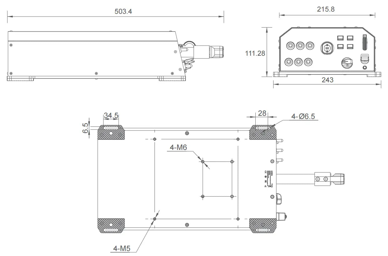 Official MOZA AY210 dimension and mounting drawing