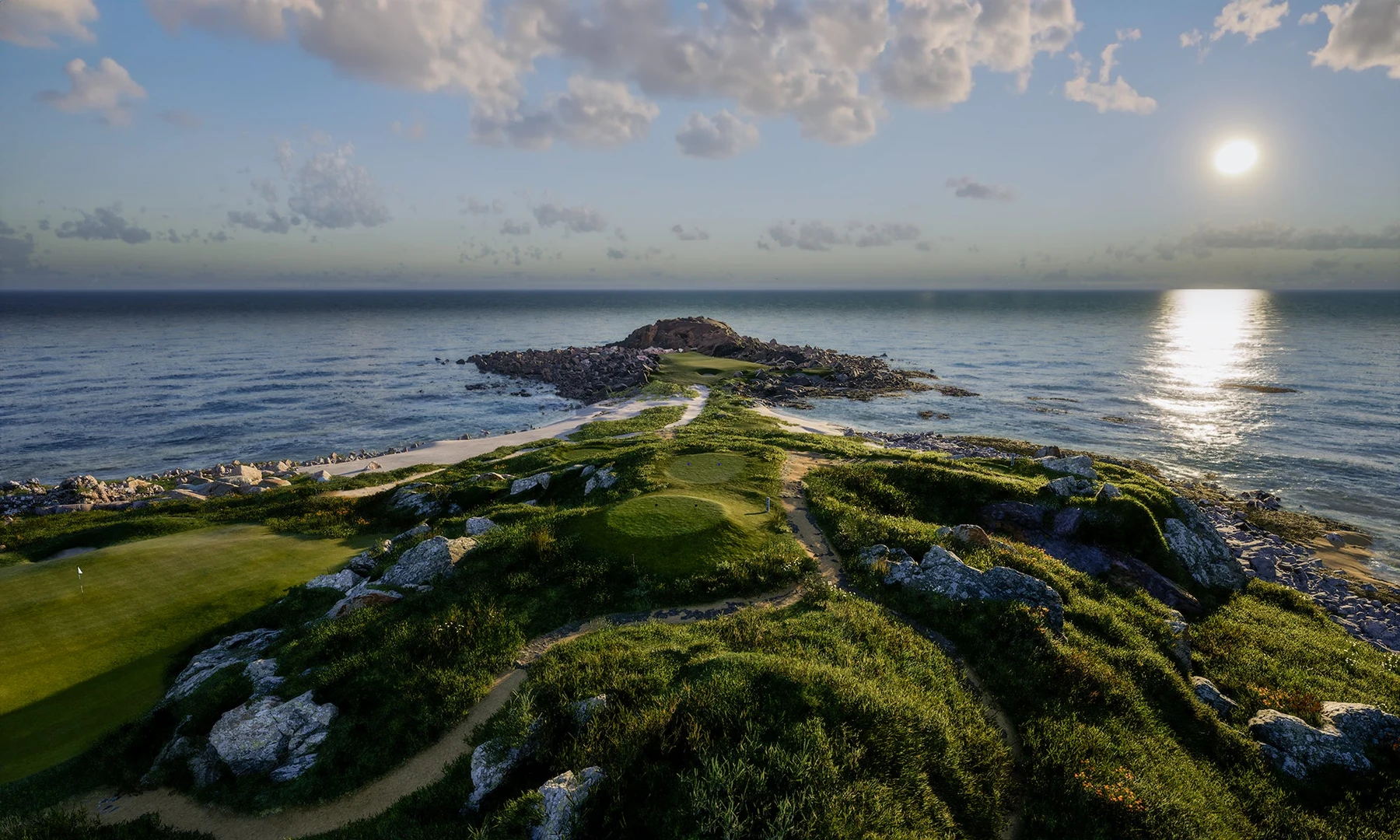 Official E6 by TruGolf screenshot showing the Lofoten Links course