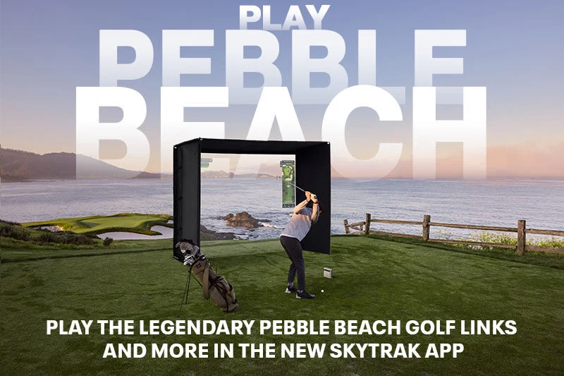 Official SkyTrak course-play screenshot on an indoor simulator screen