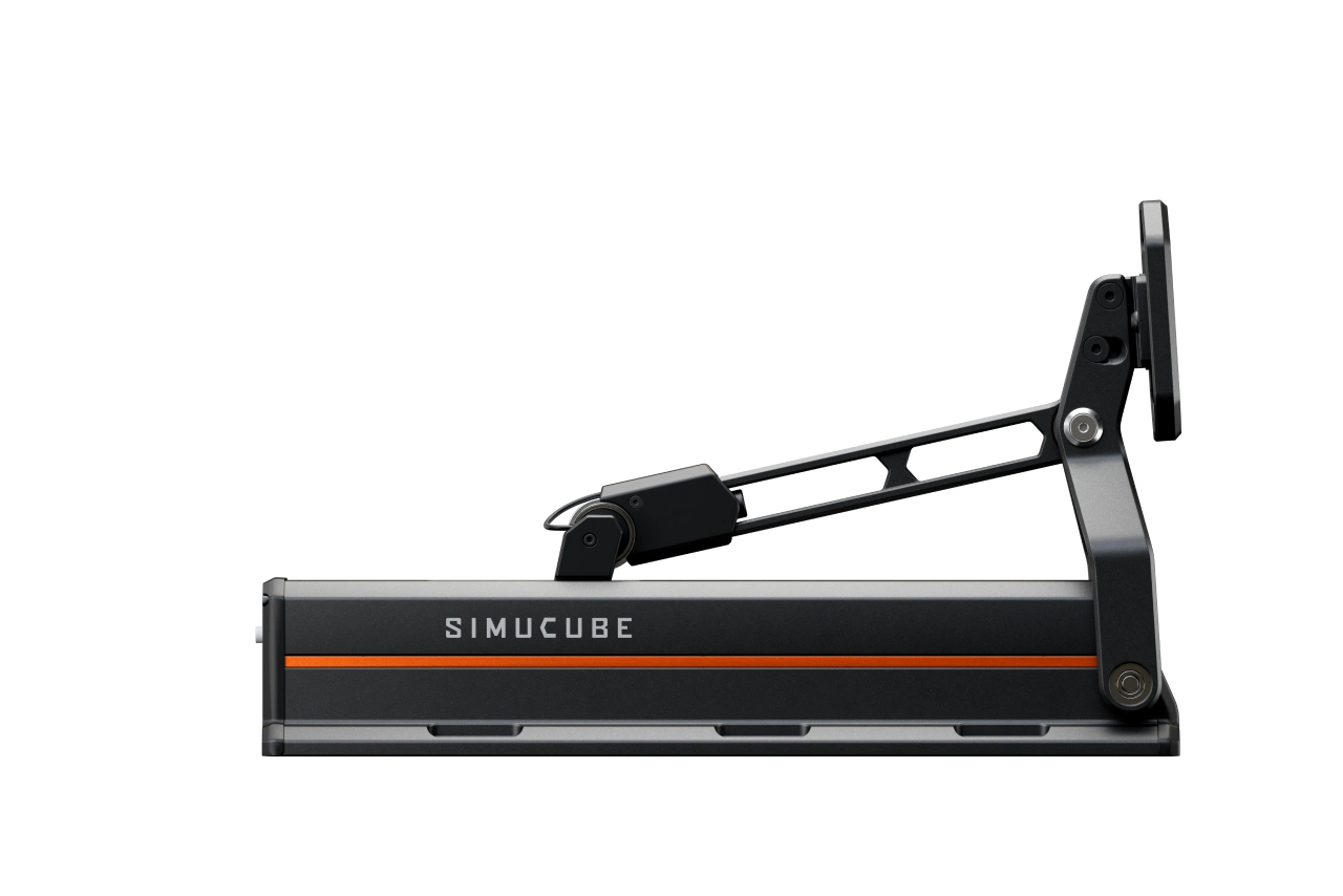 Official side detail of Simucube ActivePedal Pro showing the actuator housing