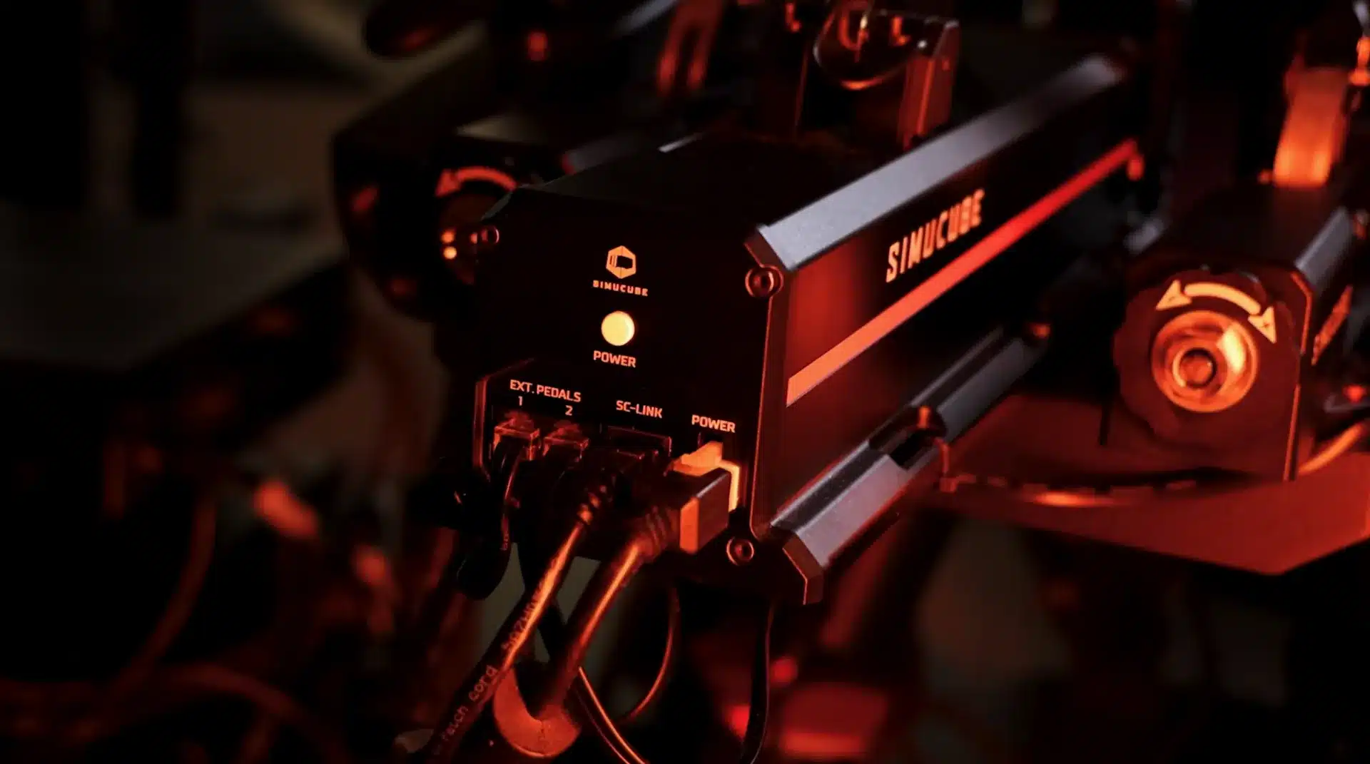 Simucube ActivePedal installed and powered inside the Driven DynamiX motion simulator