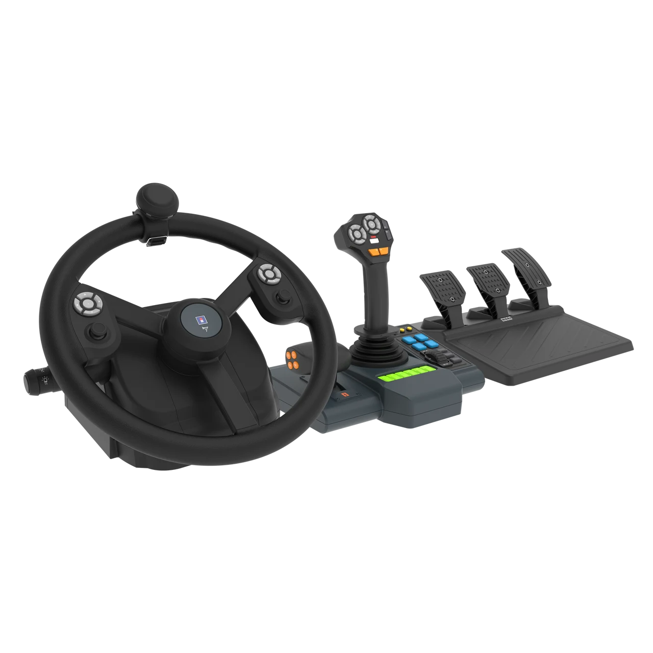 Official HORI Farming Vehicle Control System with 34 centimeter wheel control panel and three pedals