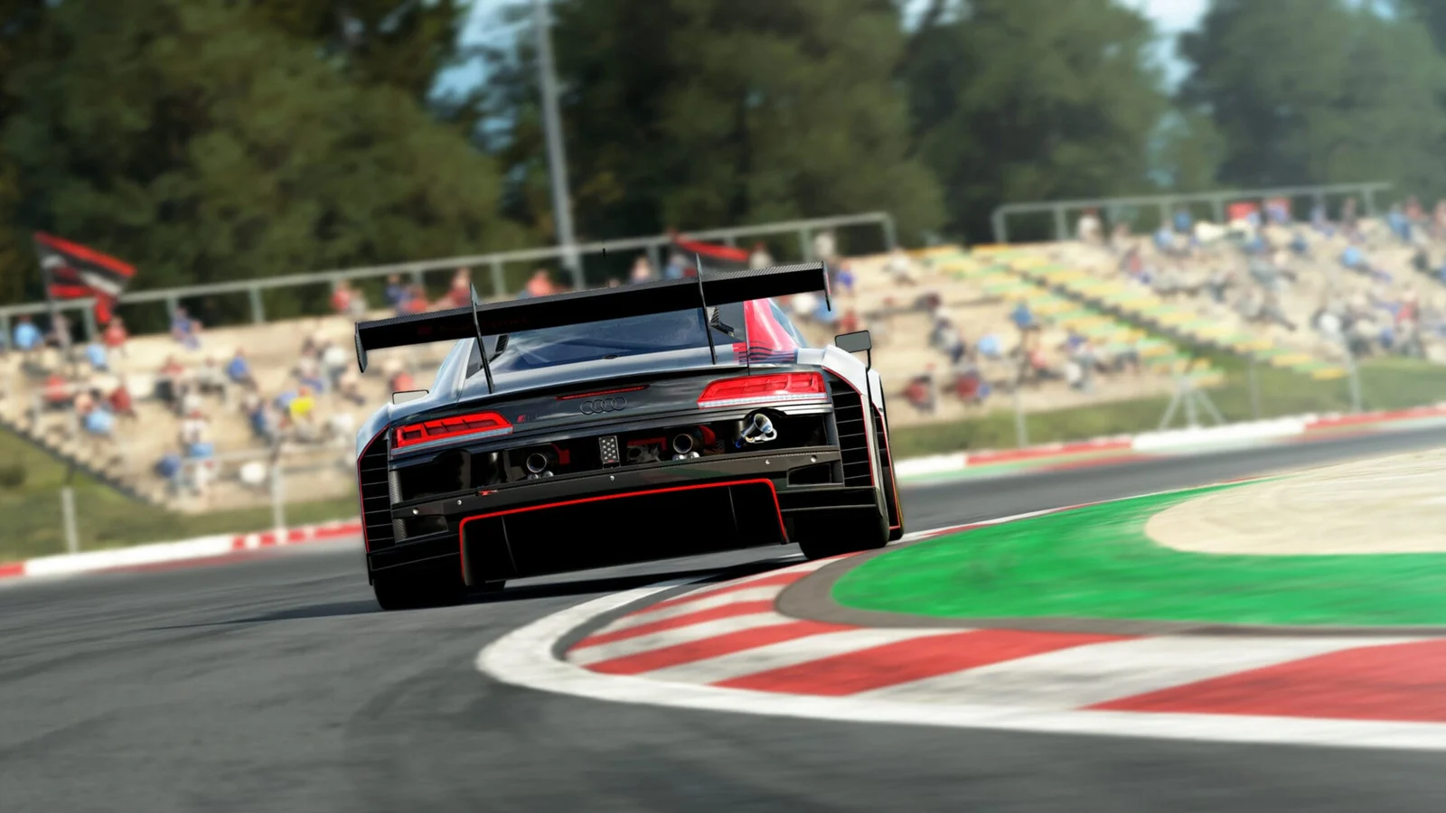Official Assetto Corsa EVO Early Access 0.7 screenshot showing a sports car in a detailed driving environment