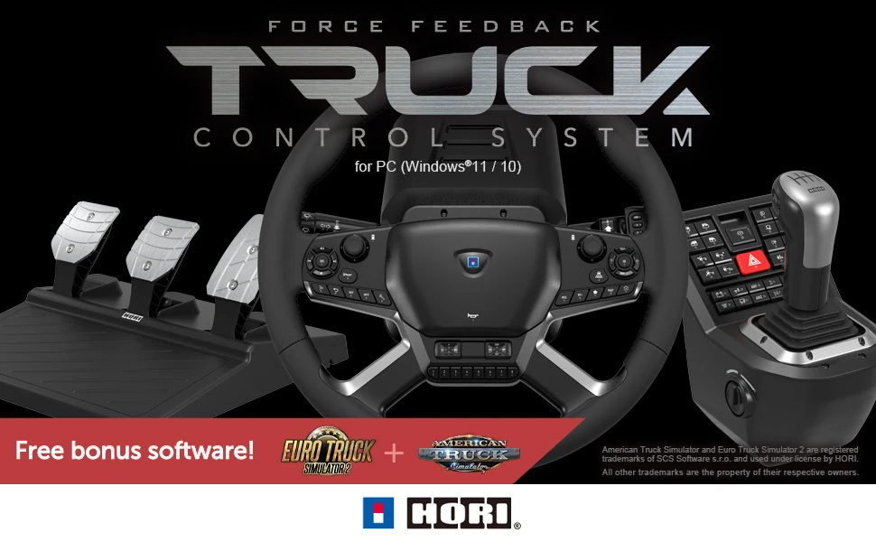 Official HORI Truck Control System complete wheel shifter control panel and pedals