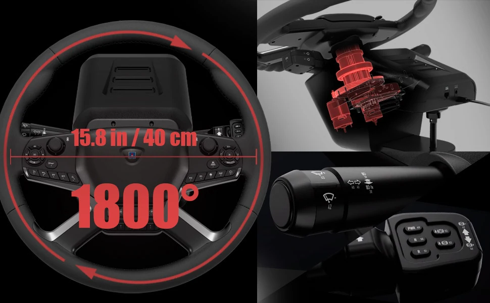 Official HORI feature image showing the 400 millimeter wheel 1800 degree rotation stalks and truck controls