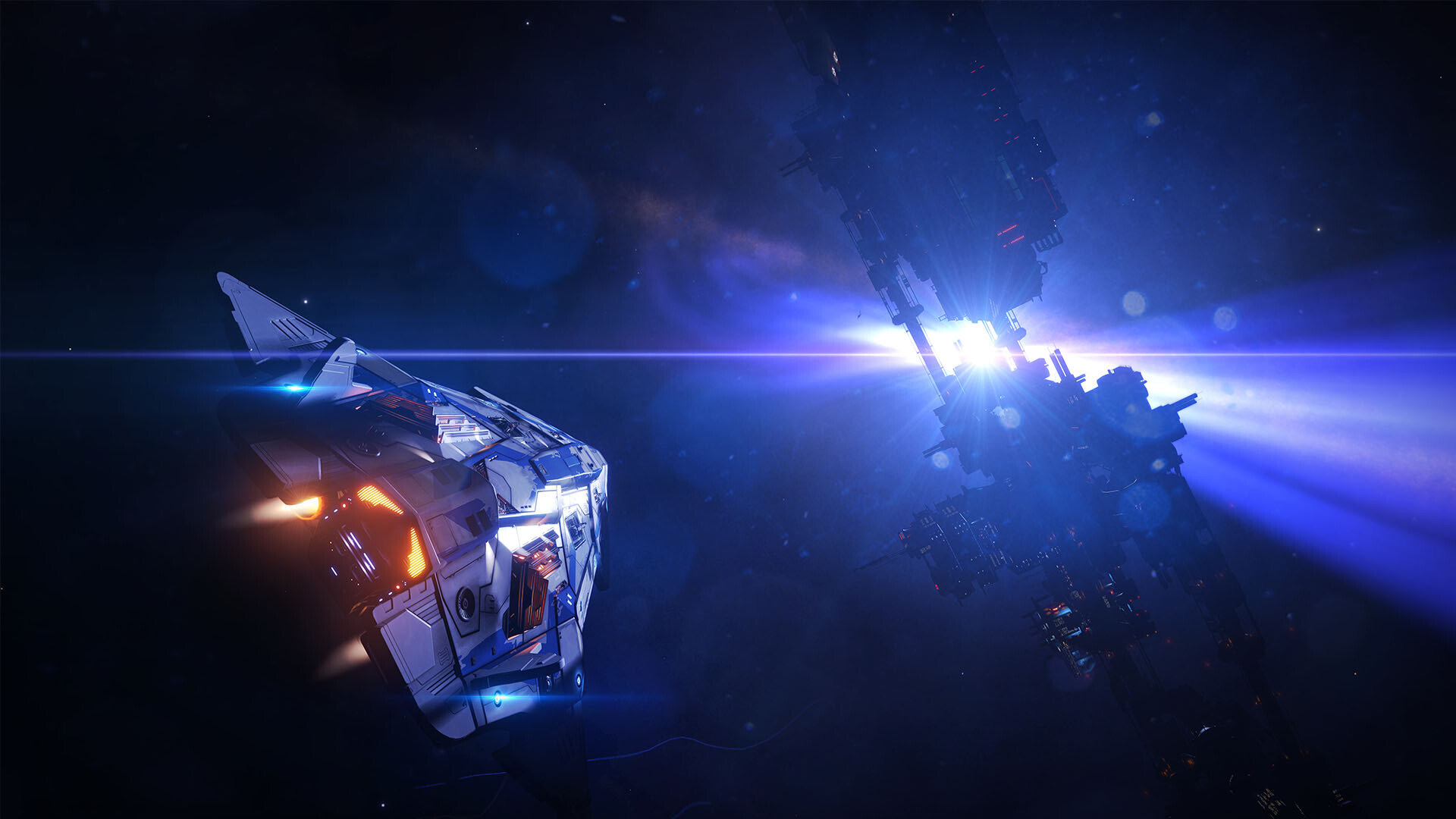 Official Elite Dangerous gameplay from a spacecraft cockpit in deep space