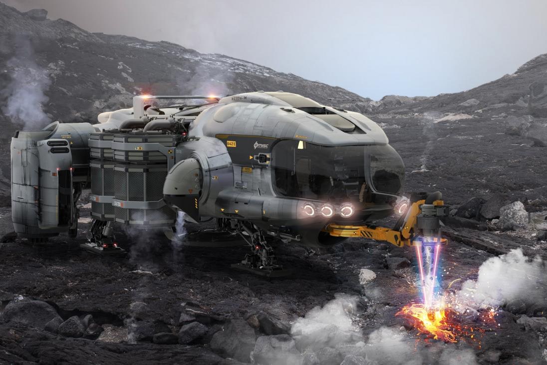 Official Star Citizen mining gameplay screenshot with a real in-game pilot using a mining laser
