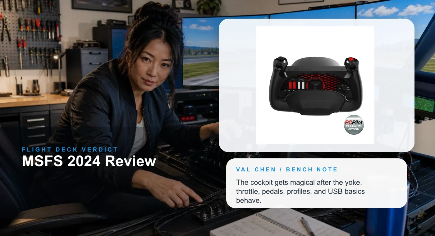 Val Chen presenting Microsoft Flight Simulator 2024 cockpit build advice