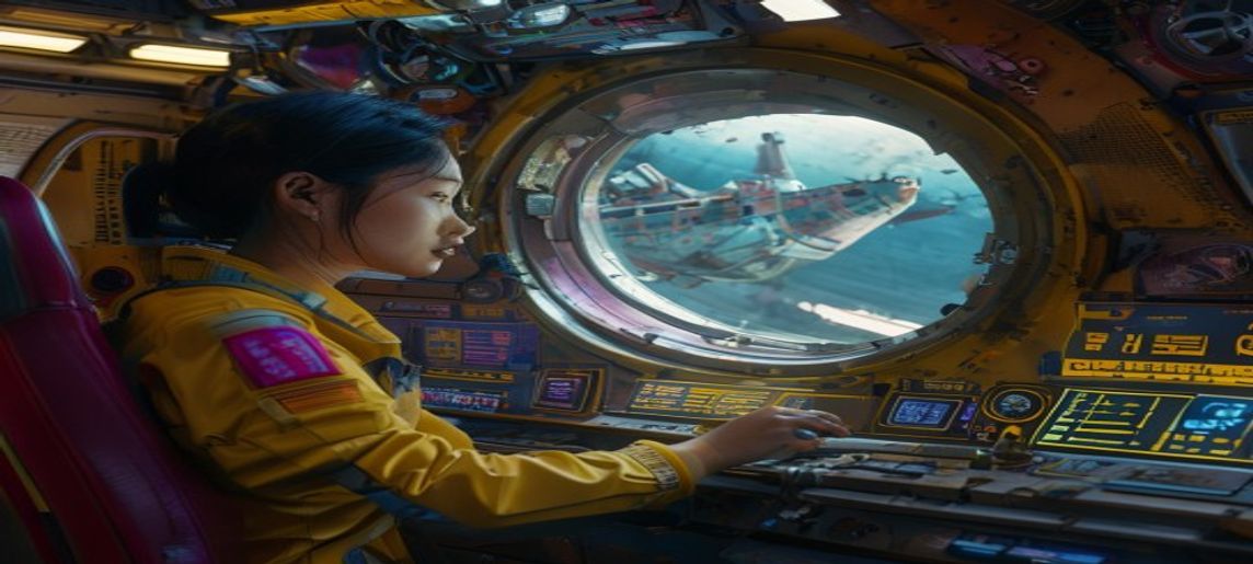 Val operates a fictional salvage station to test whether mode color and control placement remain obvious under workload.