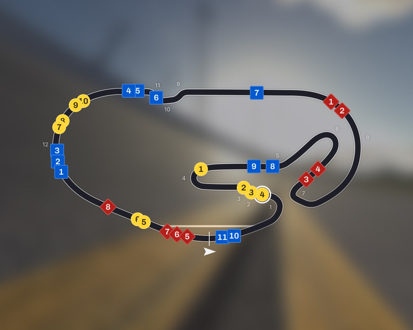iRacing track map UI widget from the 2026 Season 3 update