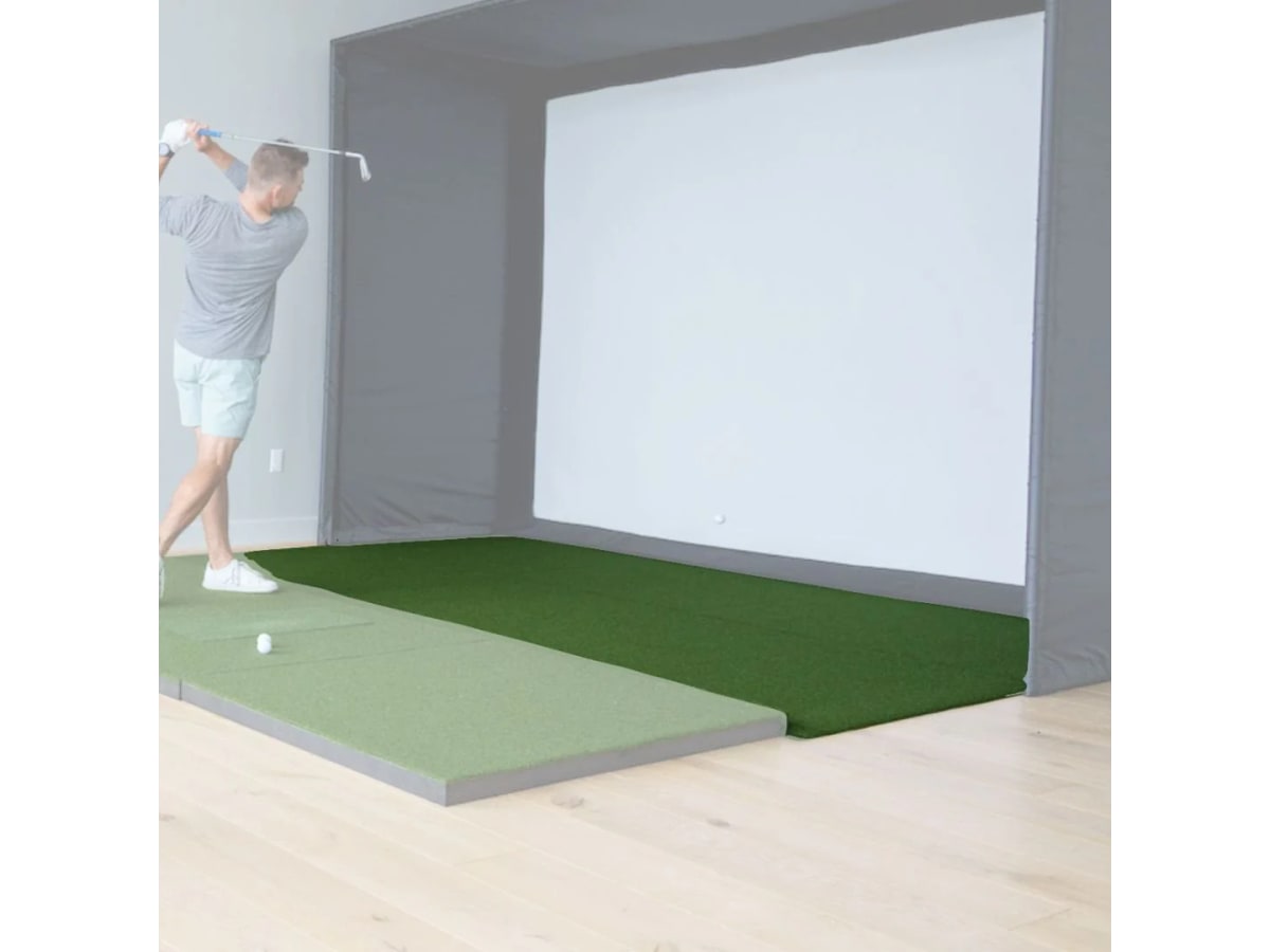 Golf simulator landing pad turf