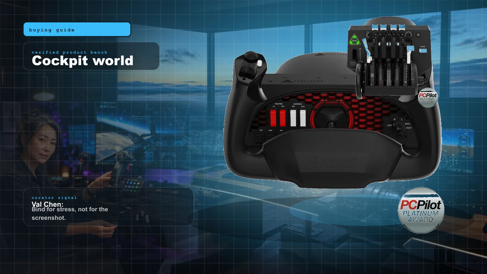 MSFS Home Cockpit Buyer Map 2026: Yoke, Throttle, Rudders, Panels, Head Tracking, and USB Sanity cover with Honeycomb Alpha flight simulator yoke and Val Chen