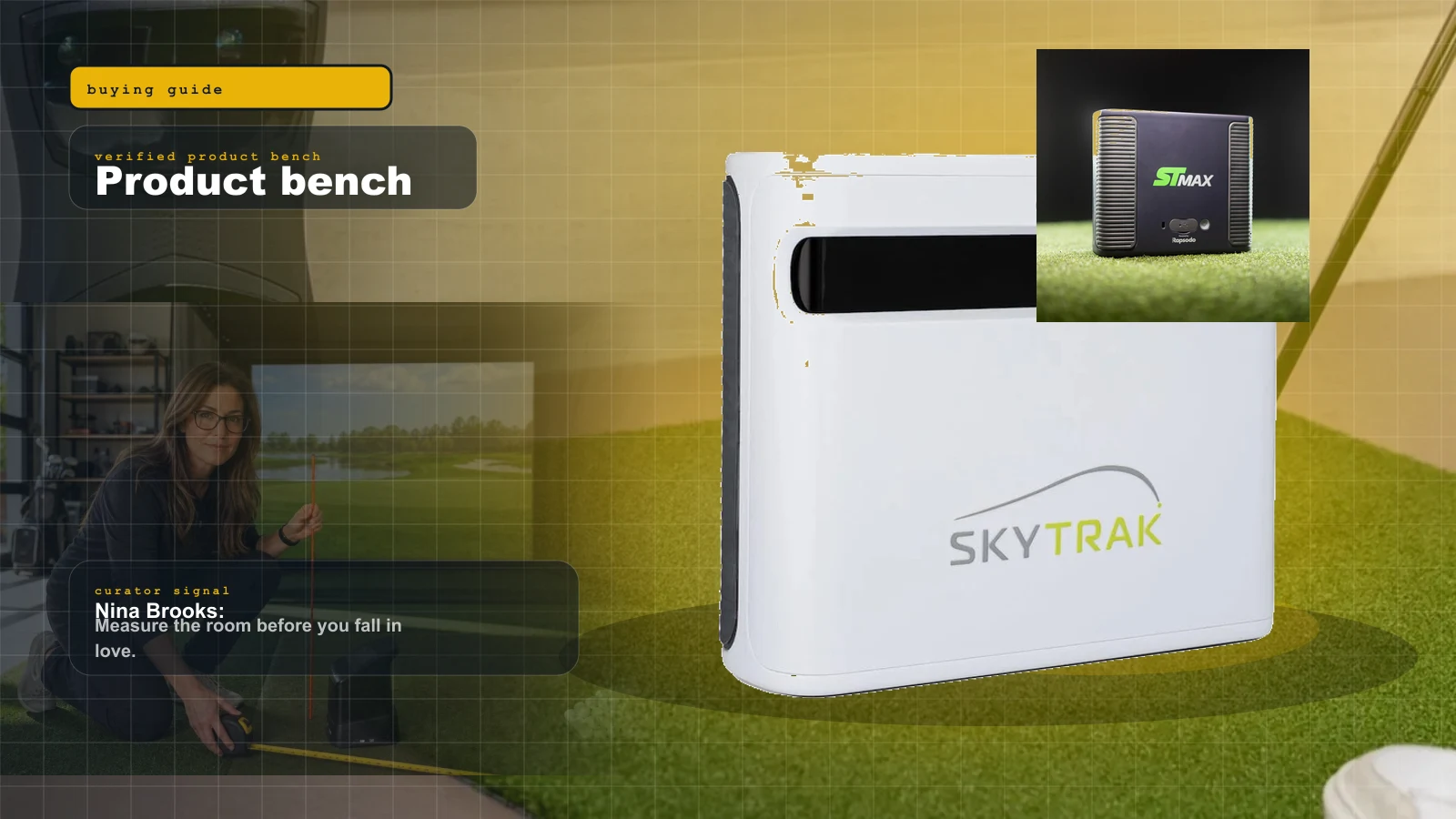 SkyTrak+ Review in 2026: The Closeout Buy, and Why New Buyers Should Look at ST MAX cover with SkyTrak+ photometric golf launch monitor, the accuracy-per-dollar camera unit now selling as a discontinued closeout and Nina Brooks