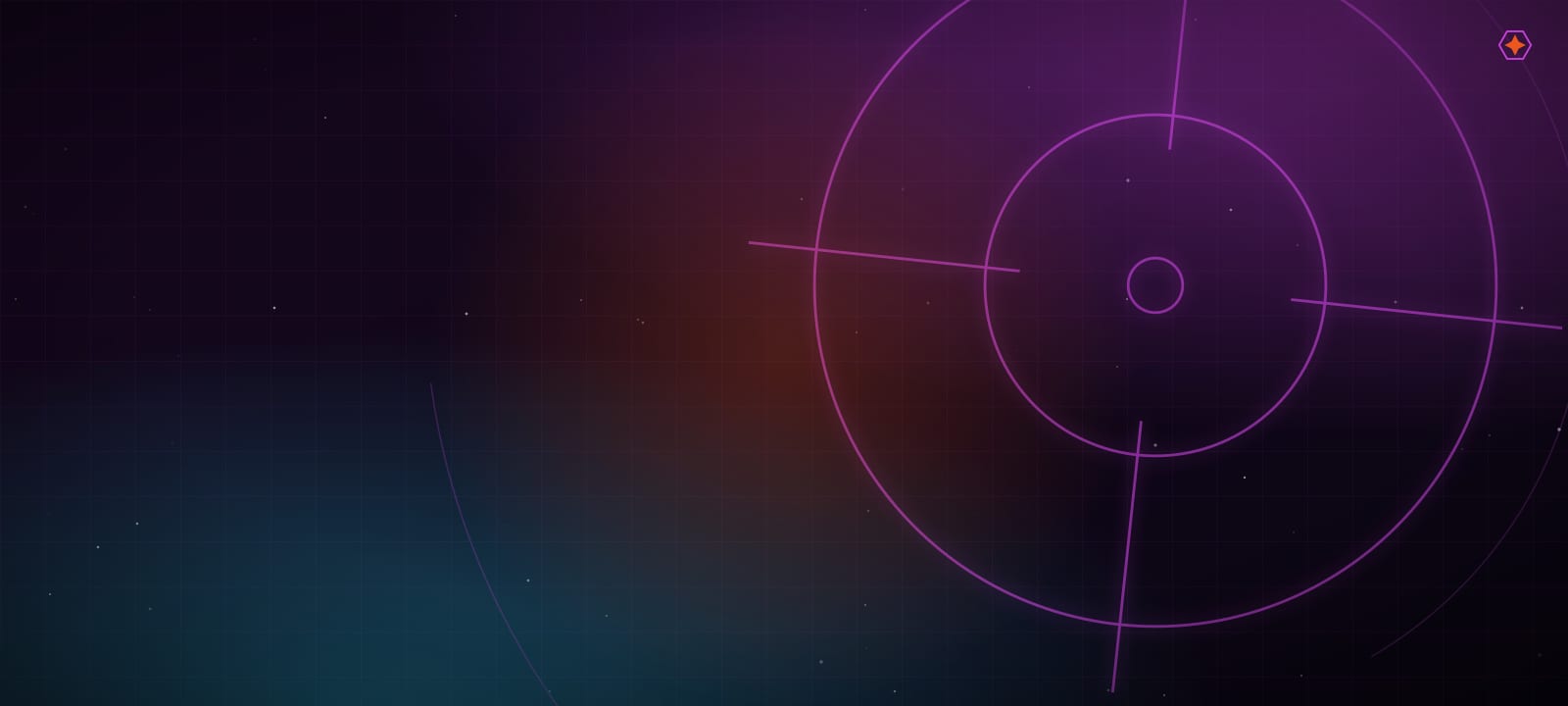 A neon-lit dual-stick space sim cockpit
